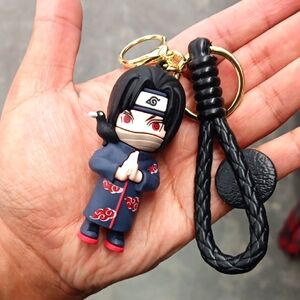 Anime Character Keychain with Black Braided Strap